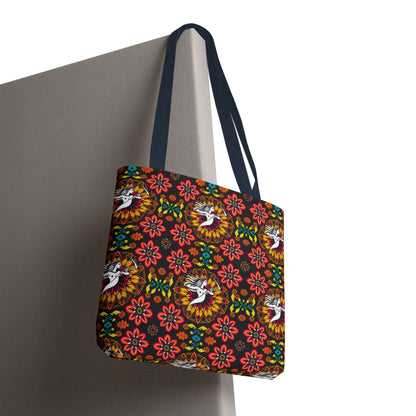 Tote Bag (AOP), Sagittarius, Zodiac v1, Flower Pattern