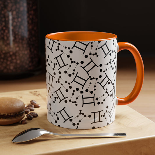 Accent Coffee Mug with the Gemini sign (11, 15oz)
