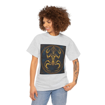 Unisex Heavy Cotton T-Shirt, Scorpion King 1v, Cancer Zodiac Design
