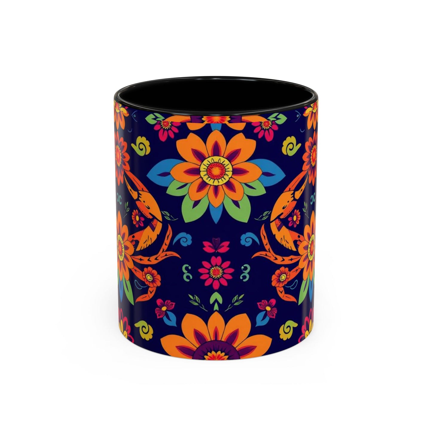 Accent Coffee Mug, Cancer, Zodiac, Flower Pattern, (11, 15oz)