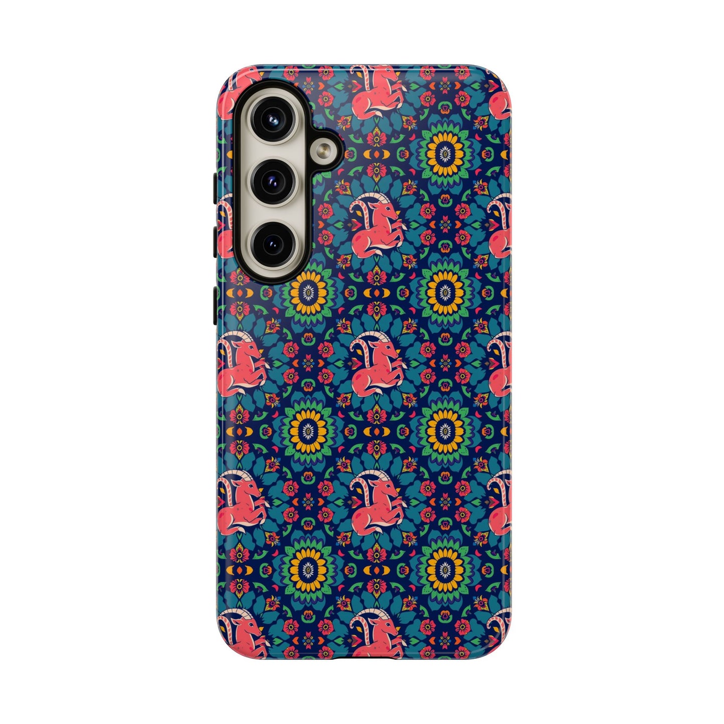 Tough Cases, Capricorn, Zodiac v1, Flower Pattern