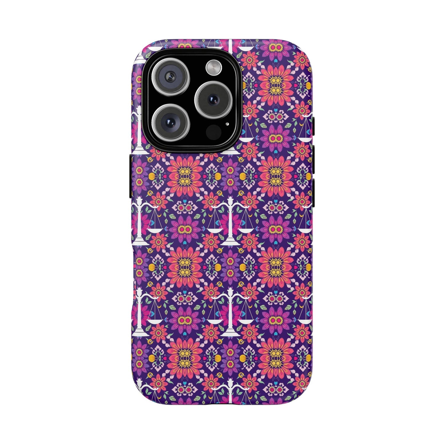 Tough Cases, Libra, Zodiac v4, Flower Pattern