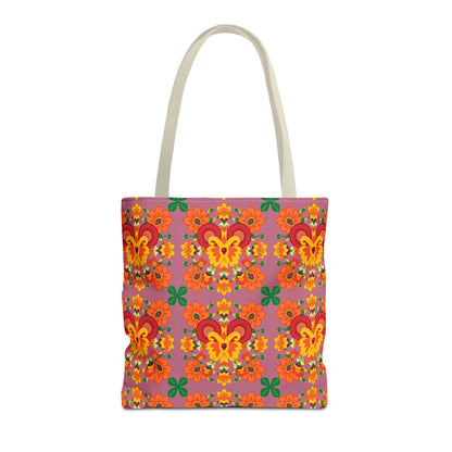 Tote Bag (AOP), Aries, Zodiac v1, Flower Pattern