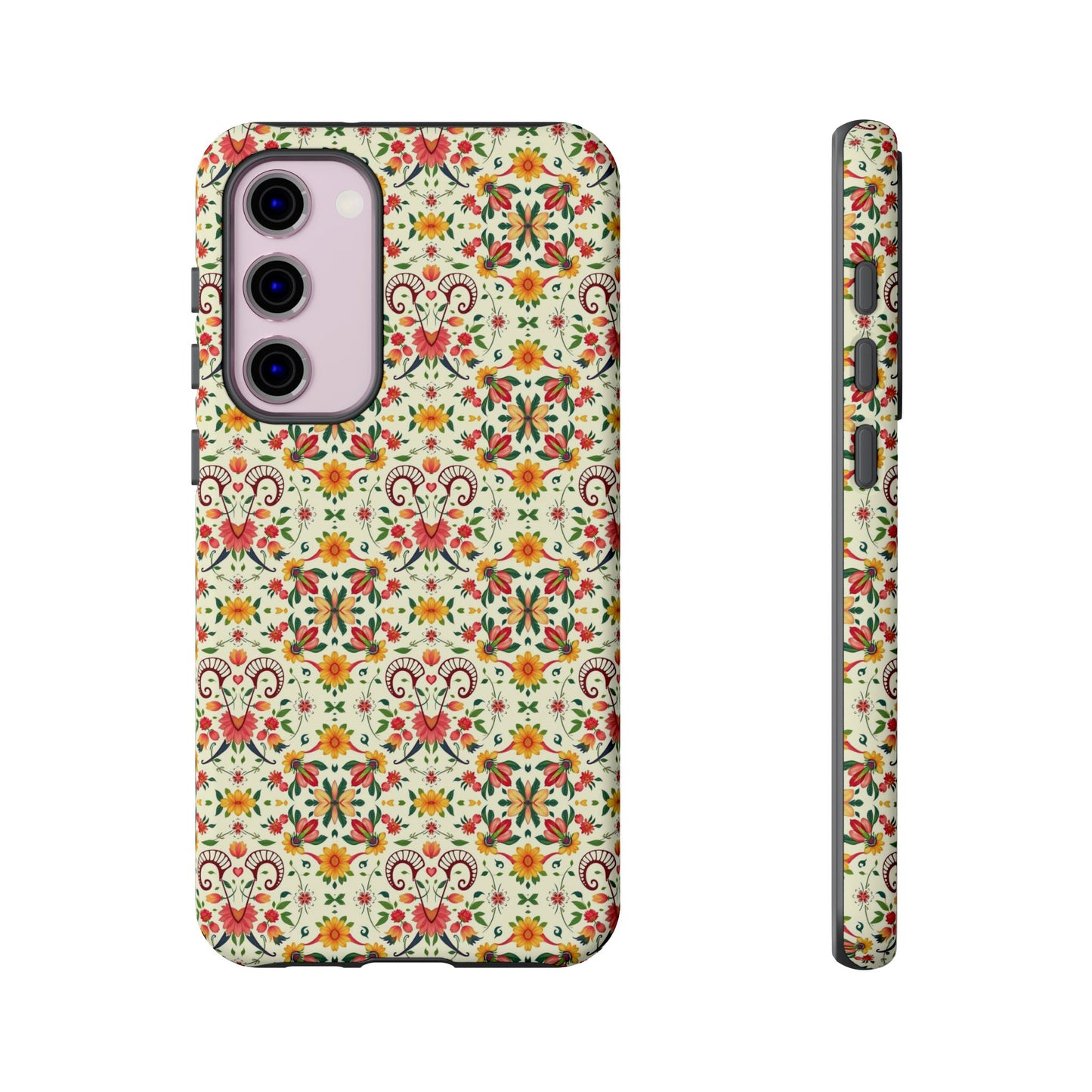 Tough Cases, Aries, Zodiac, Flower Pattern