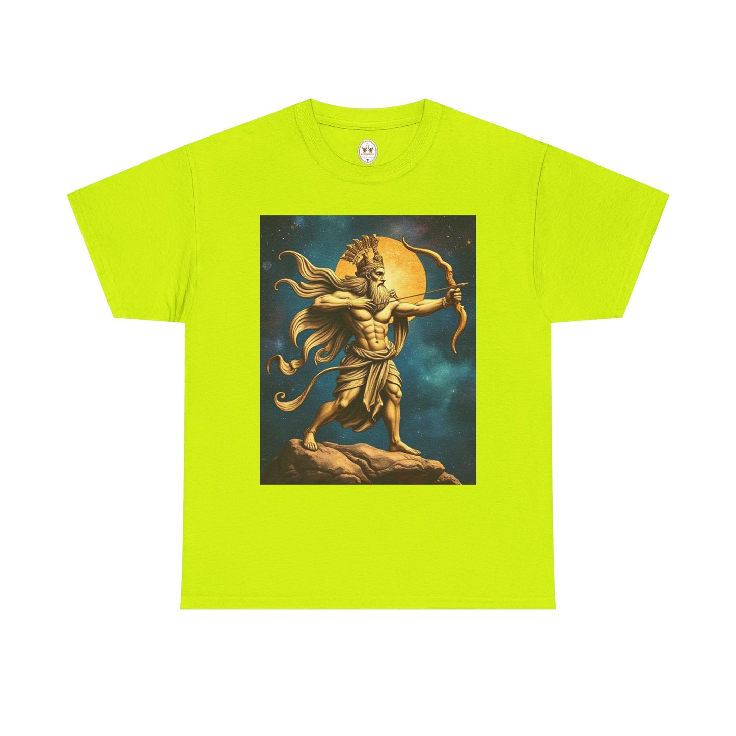 Unisex Heavy Cotton T-Shirt, Midnight Arrow, Sagittarius Zodiac Design