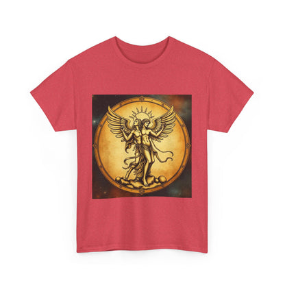 Unisex Heavy Cotton T-Shirt, Twin Angel v1, Gemini Zodiac Design