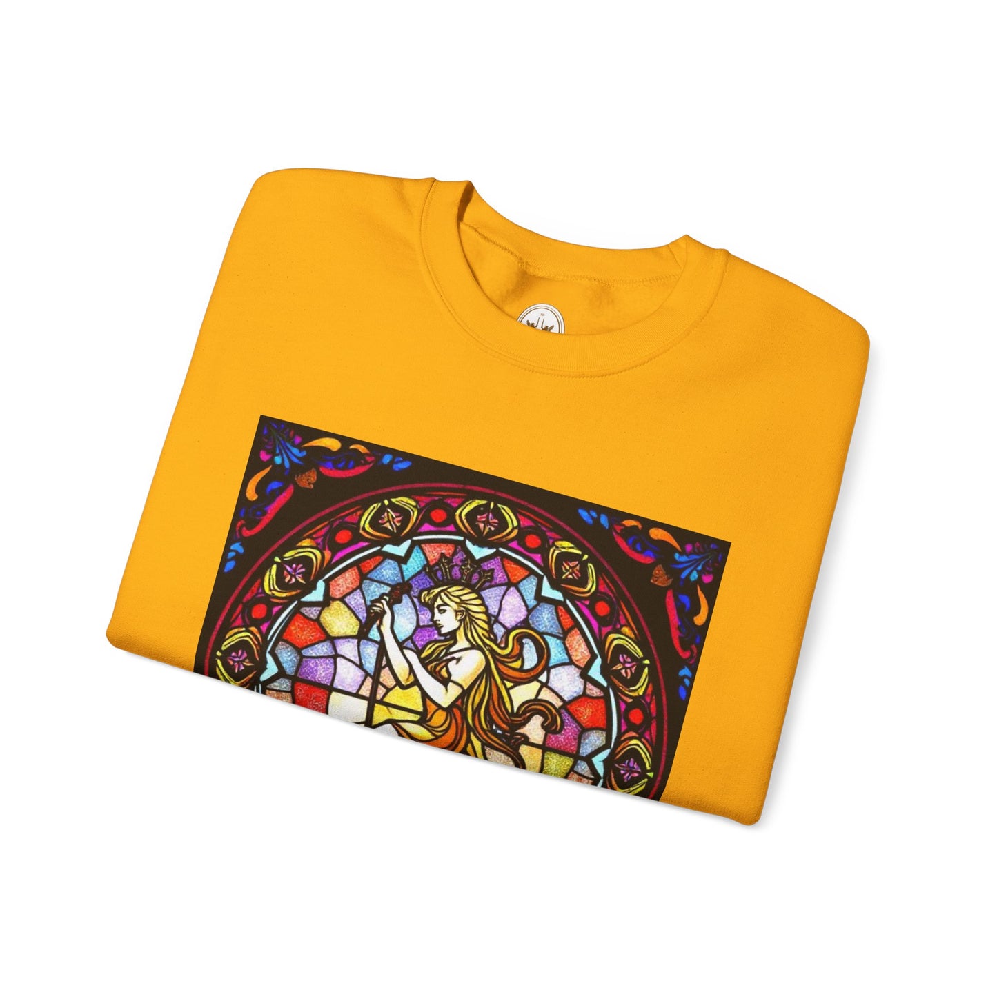 Unisex Heavy Blend™ Crewneck Sweatshirt, Glass, Virgo Zodiac Design