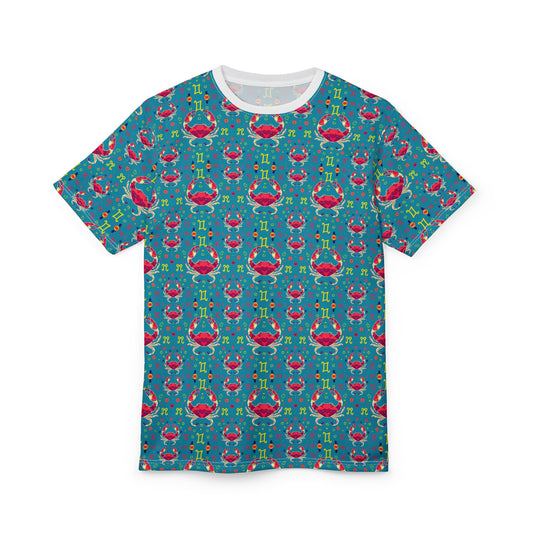 Unisex Cut & Sew T-Shirt, AOP, Cancer, Zodiac v1, Pattern