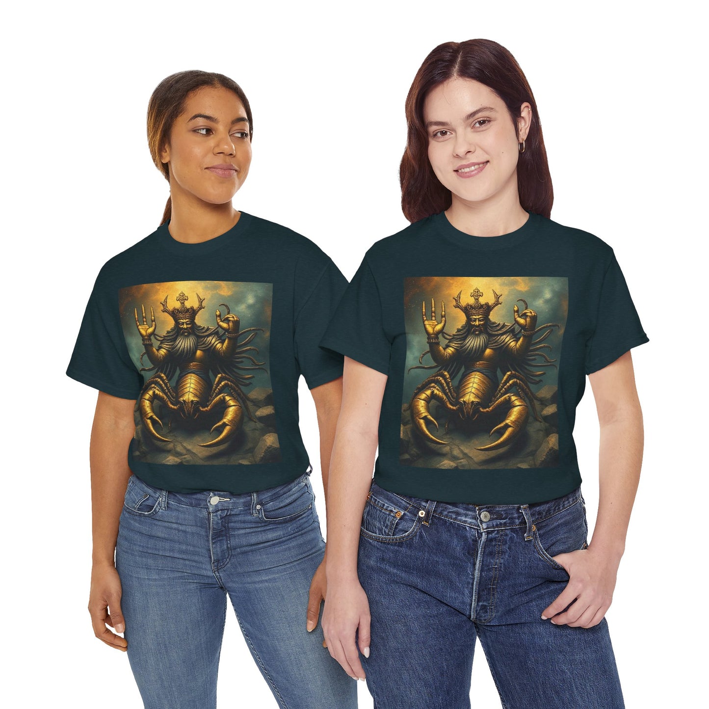 Unisex Heavy Cotton T-Shirt, Desert Scorpio King, Zodiac Design