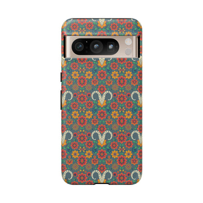 Tough Cases, Aries, Zodiac v3, Flower Pattern