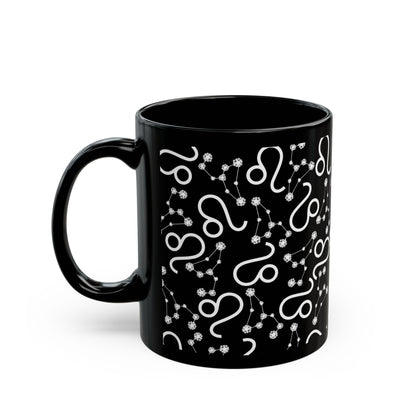 Zodiac 11oz Black Mug Leo Zodiac Sign