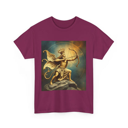 Unisex Heavy Cotton T-Shirt, Sagittarius King, Bow & Arrow v1, Zodiac Design