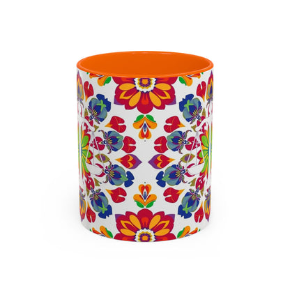 Accent Coffee Mug, Libra, Zodiac v1, Flower Pattern, (11, 15oz)