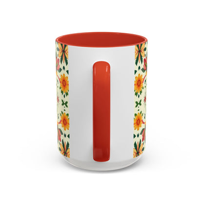 Accent Coffee Mug, Aries, Zodiac, Flower Pattern, (11, 15oz)