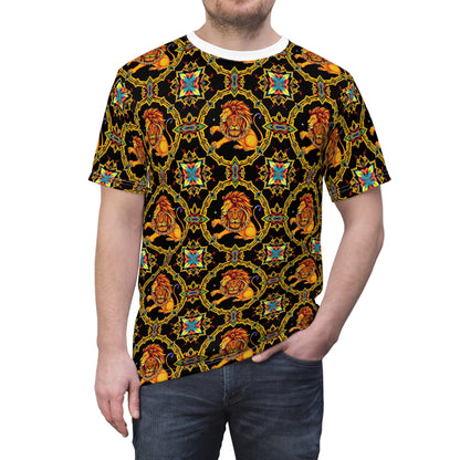 Unisex Cut & Sew T-Shirt, (AOP), Leo, Zodiac, Jewels Pattern