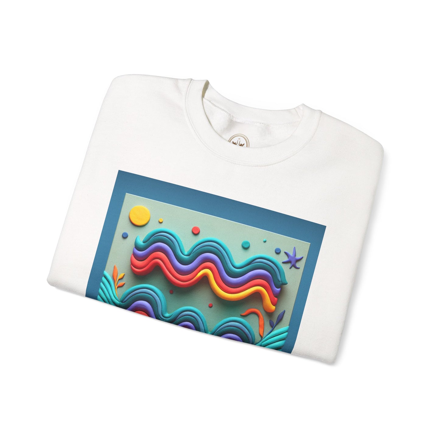 Unisex Heavy Blend™ Crewneck Sweatshirt, Water Painting, Aquarius Zodiac Design