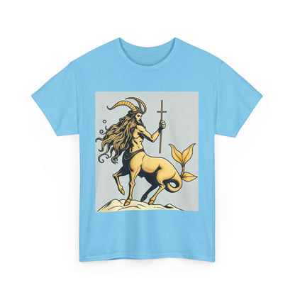 Unisex Heavy Cotton T-Shirt, Capricorn God v3, Zodiac Design