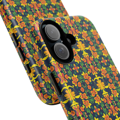 Tough Cases, Libra, Zodiac v3, Flower Pattern