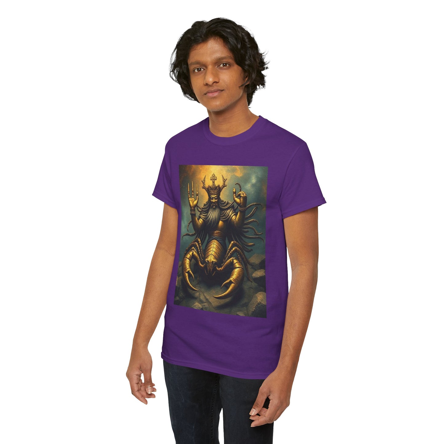 Unisex Heavy Cotton T-Shirt, Desert Scorpio King, Zodiac Design