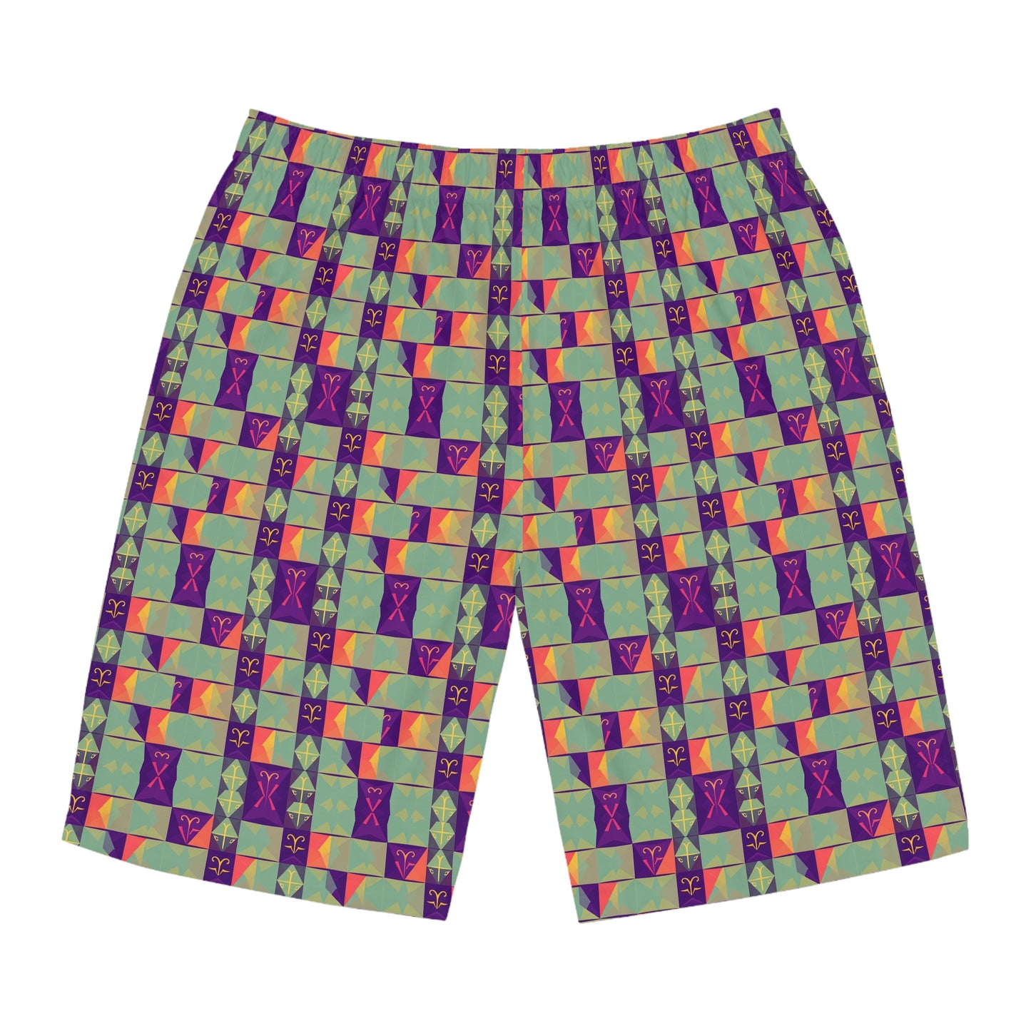 Men's Board Shorts, (AOP), Aquarius, Zodiac, Shape Pattern
