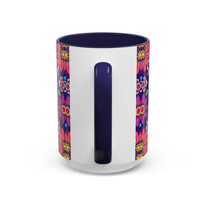 Accent Coffee Mug, Libra, Zodiac v3, Flower Pattern, (11, 15oz)