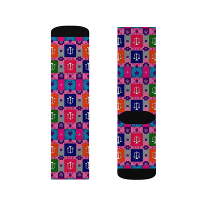 Sublimation Socks, Libra, Zodiac v2, Shapes Pattern