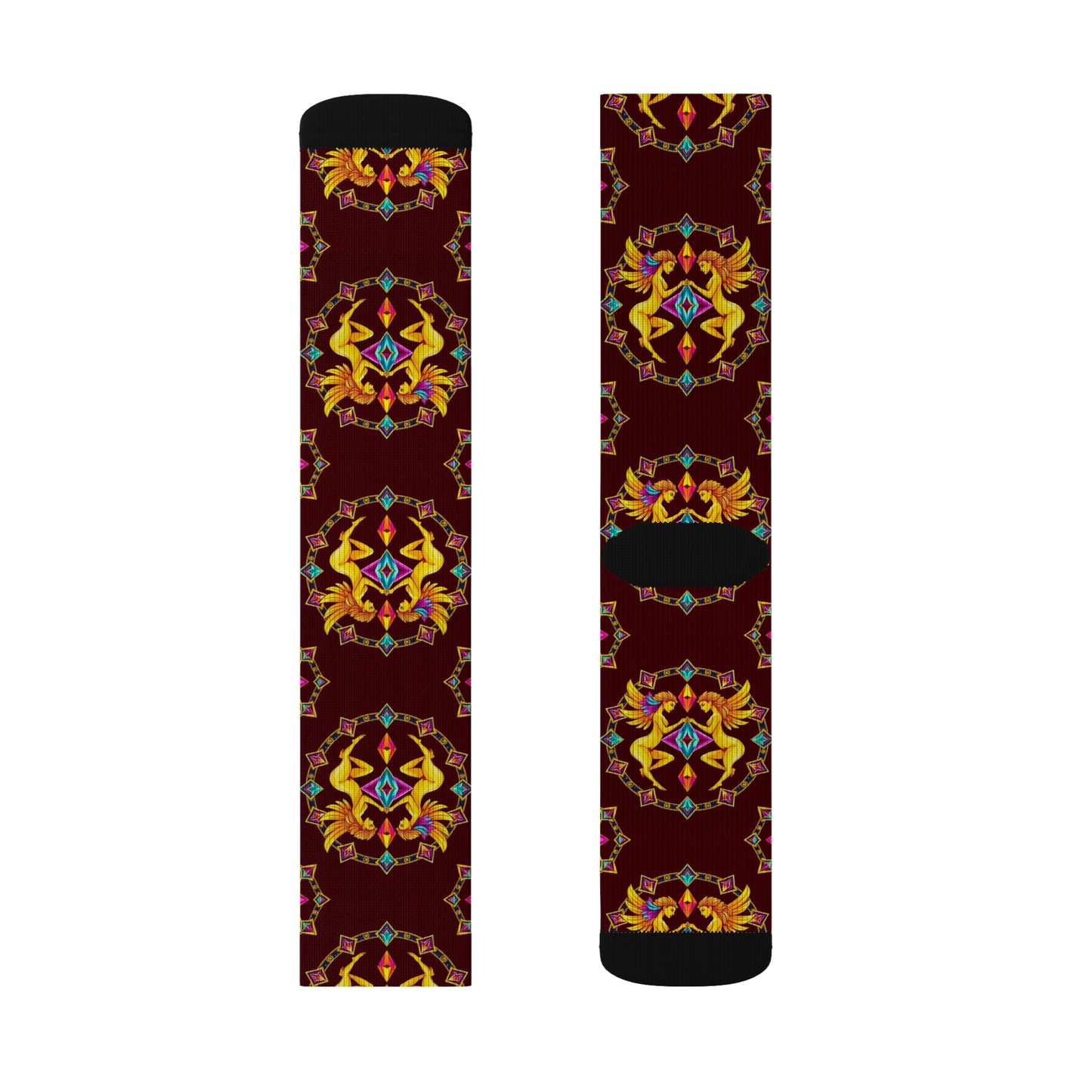 Sublimation Socks, Gemini, Zodiac v1, Jewel Pattern