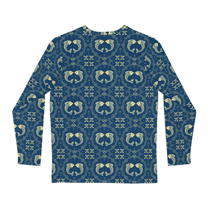 Men's Long Sleeve Shirt, (AOP), Pisces, Zodiac v4, Pattern