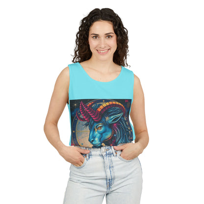 Unisex Garment-Dyed, Tank Top, Capricorn, Pop Art, 100% US cotton