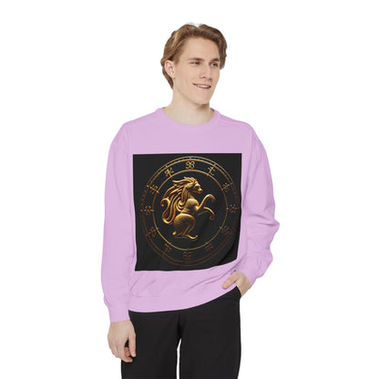 Garment-Dyed Sweatshirt, Unisex, Space Animal Design v1, Virgo