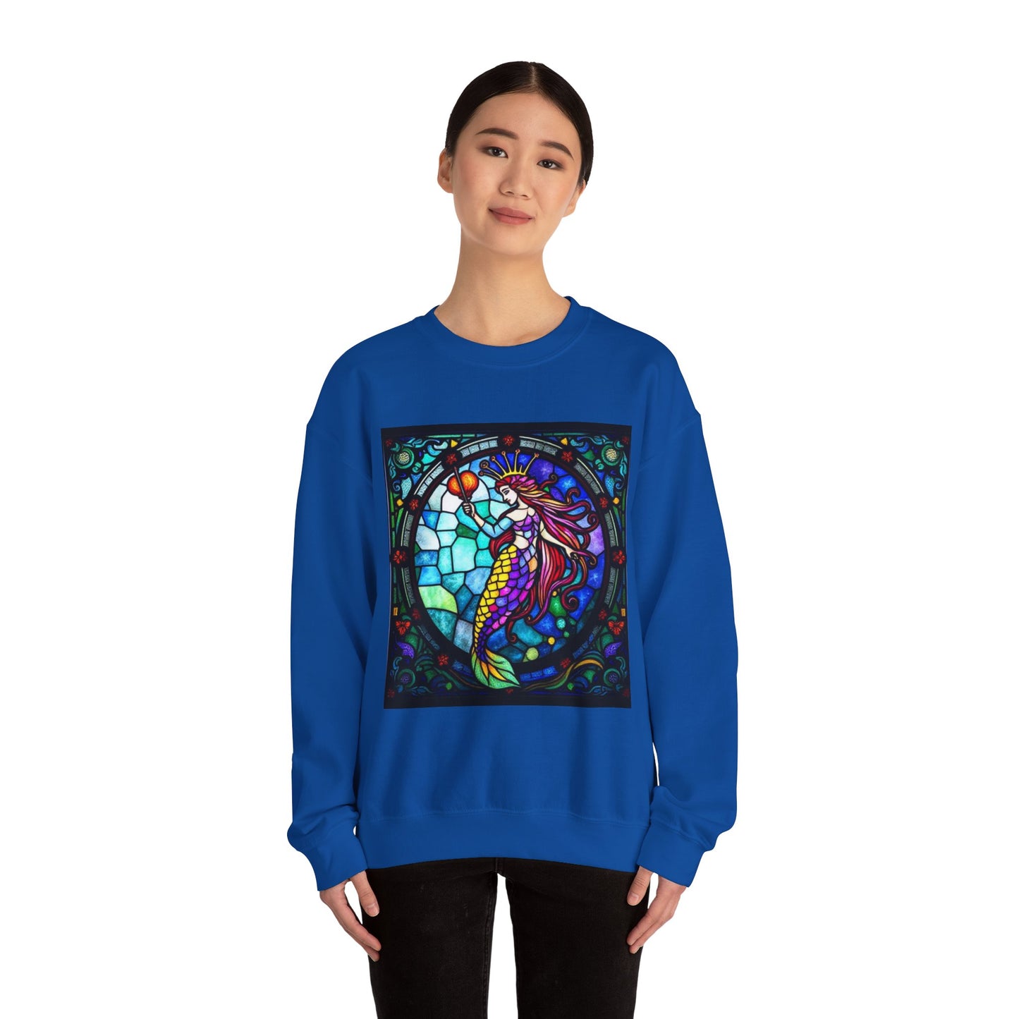 Unisex Heavy Blend™ Crewneck Sweatshirt, Glass, Aquarius Zodiac Design