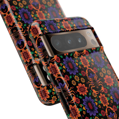 Tough Cases, Scorpio, Zodiac, Flower Pattern