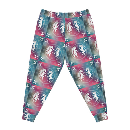 Athletic Joggers, Zodiac Design, Pattern v1, Gemini, AOP