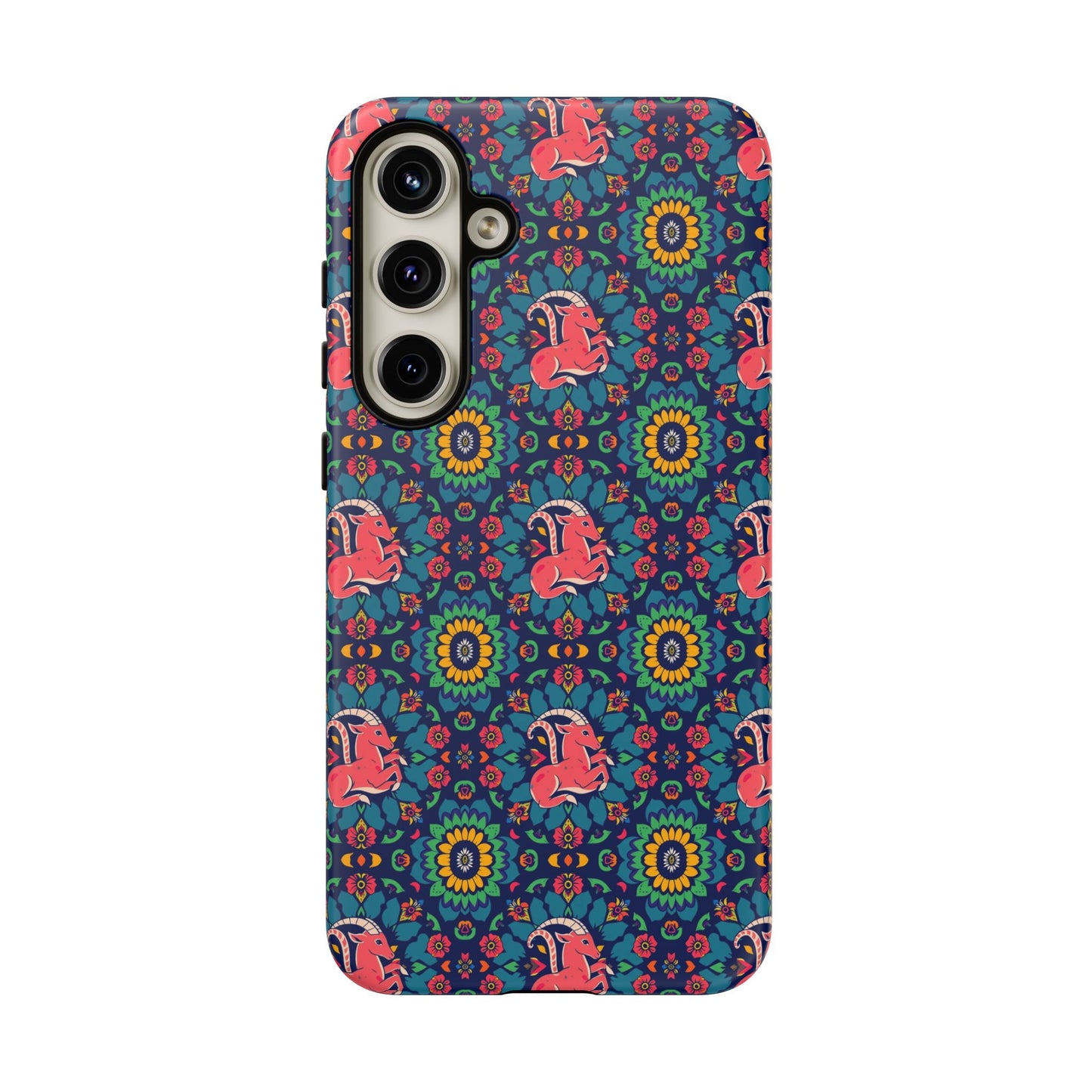 Tough Cases, Capricorn, Zodiac v1, Flower Pattern