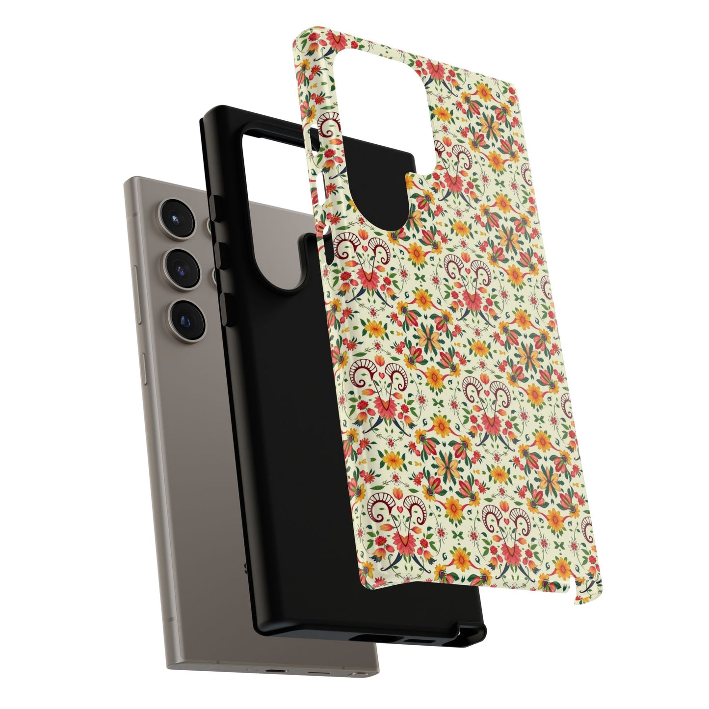 Tough Cases, Aries, Zodiac, Flower Pattern