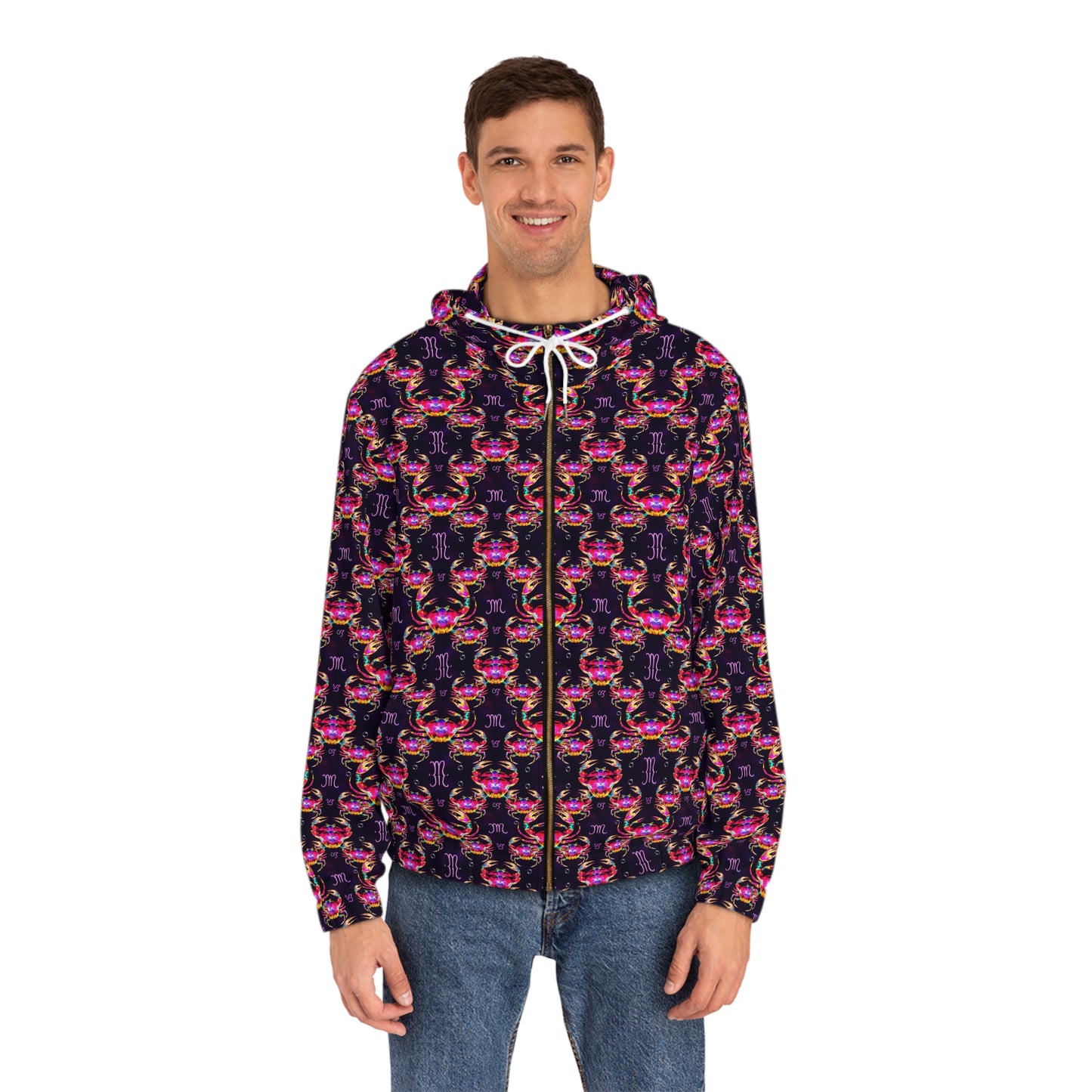 Full-Zip Hoodie (AOP), Cancer, Zodiac, Pattern