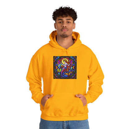 Unisex Heavy Blend™ Hooded Sweatshirt with glass Aquarius zodiac design