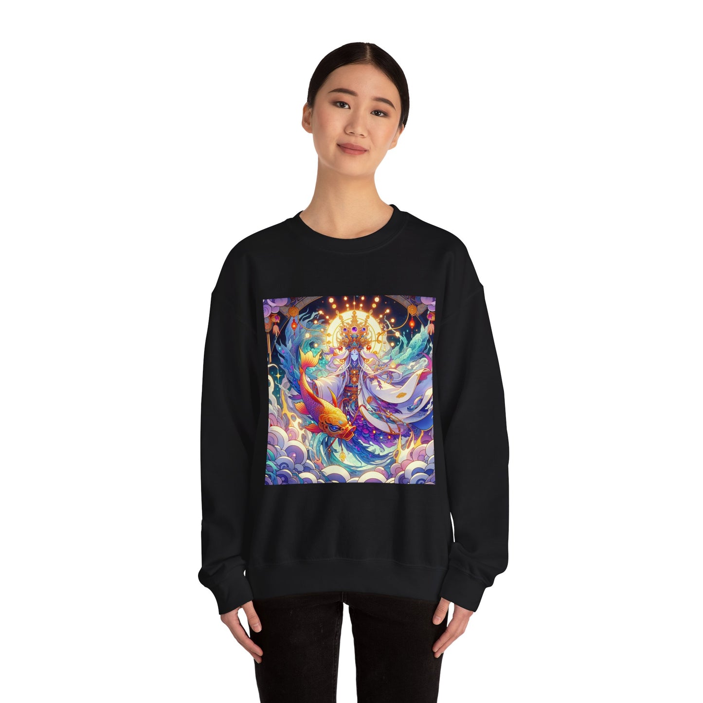 Unisex Heavy Blend™ Crewneck Sweatshirt, Anime Pisces King, Zodiac Design