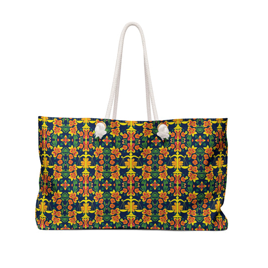 Weekender Bag, Libra, Zodiac v3, Flower Pattern