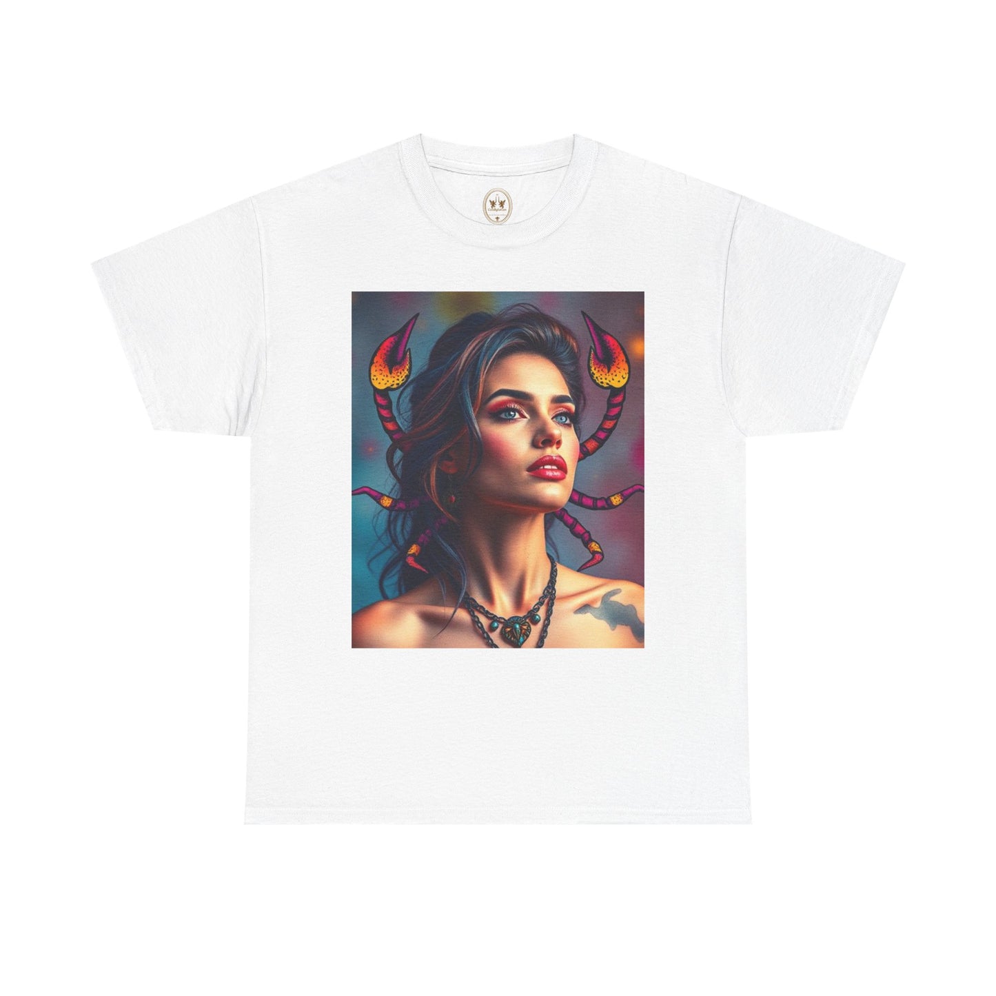 Unisex Heavy Cotton T-Shirt, Scorpio, Zodiac v2, Sexy Art