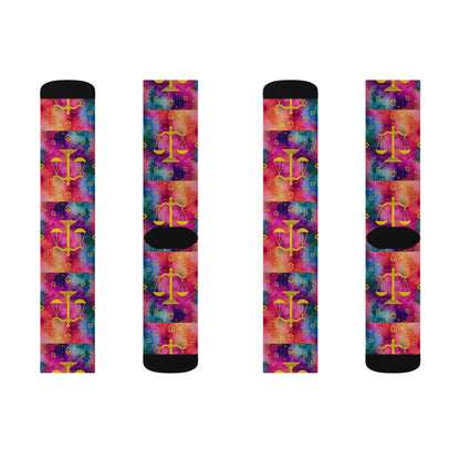 Sublimation Socks, Libra, Zodiac v3, Pattern