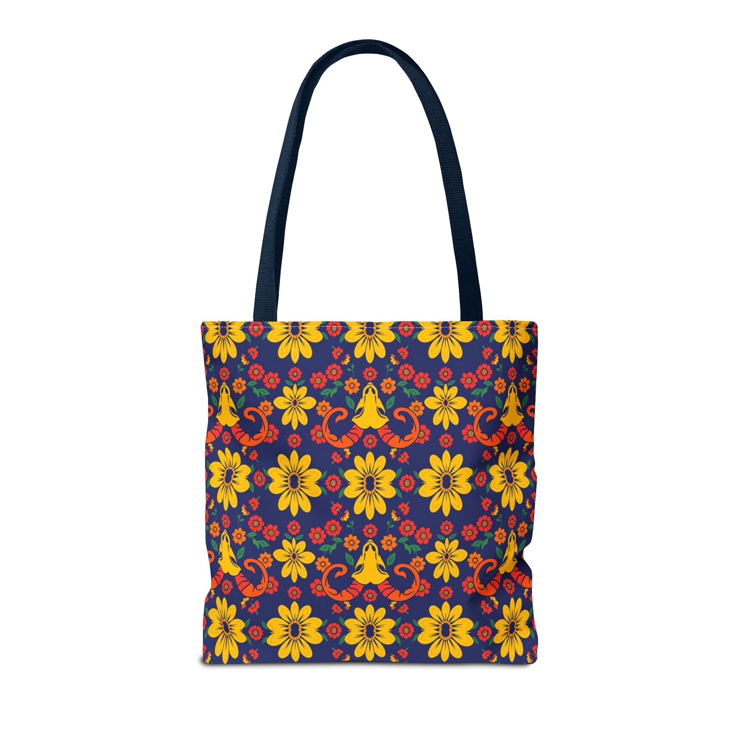 Tote Bag, (AOP), Aries, Zodiac v5, Flower Pattern