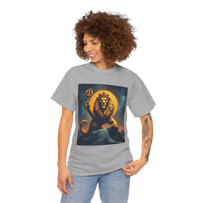 Unisex Heavy Cotton T-Shirt, King of Lion v3, Leo Zodiac Design