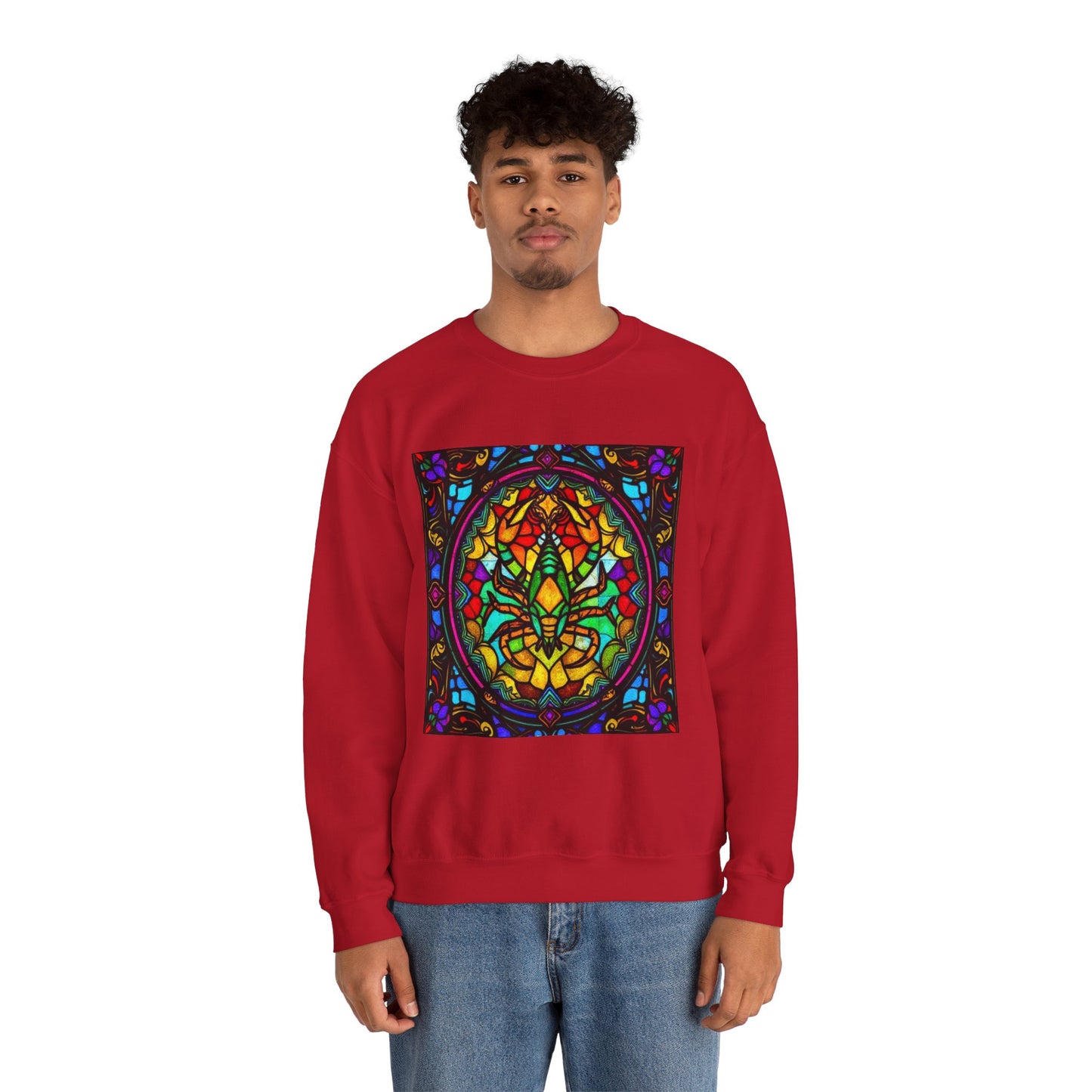 Unisex Heavy Blend™ Crewneck Sweatshirt, Glass 1, Scorpio Zodiac Design
