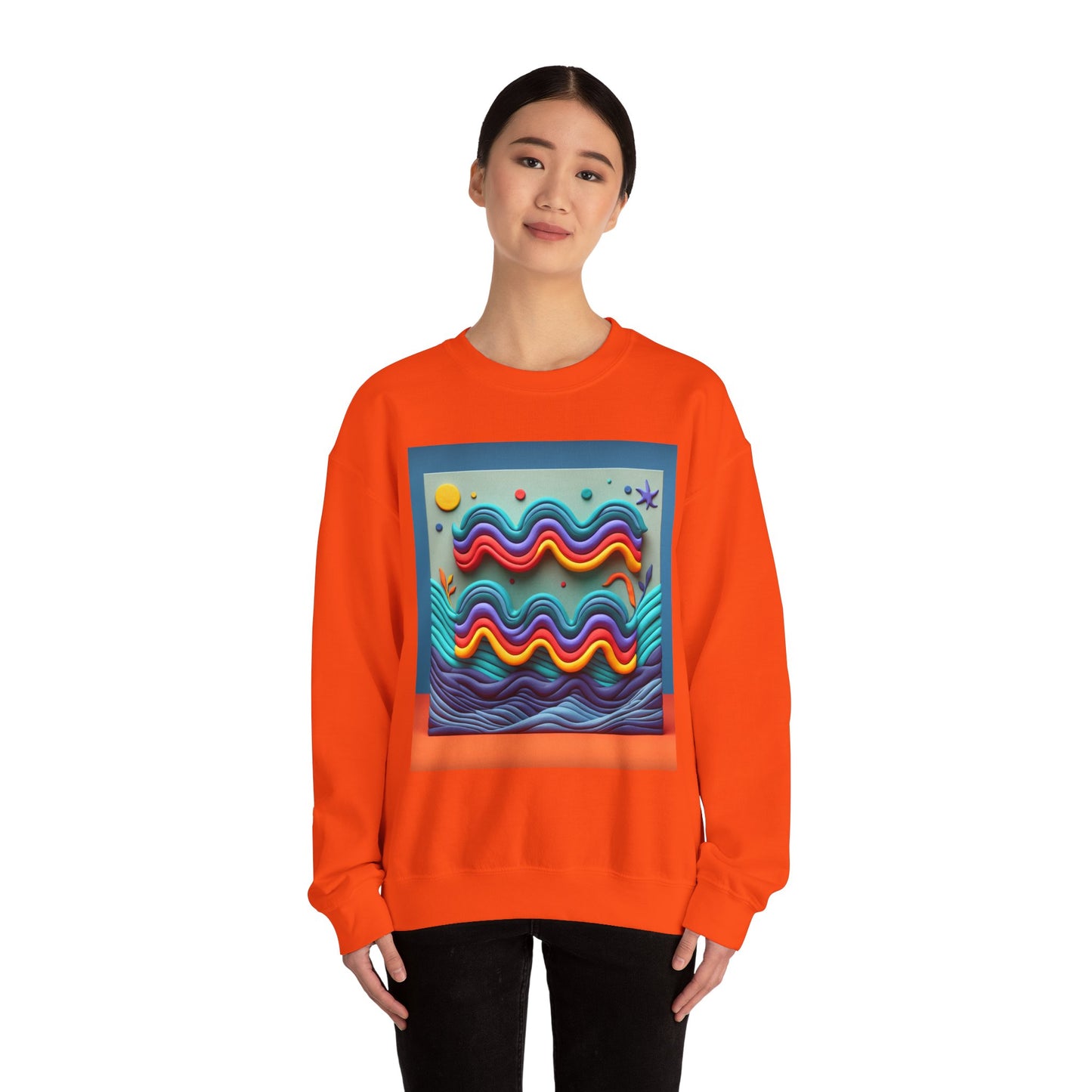 Unisex Heavy Blend™ Crewneck Sweatshirt, Water Painting, Aquarius Zodiac Design