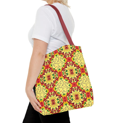 Tote Bag, (AOP), Virgo, Zodiac, Flower Pattern