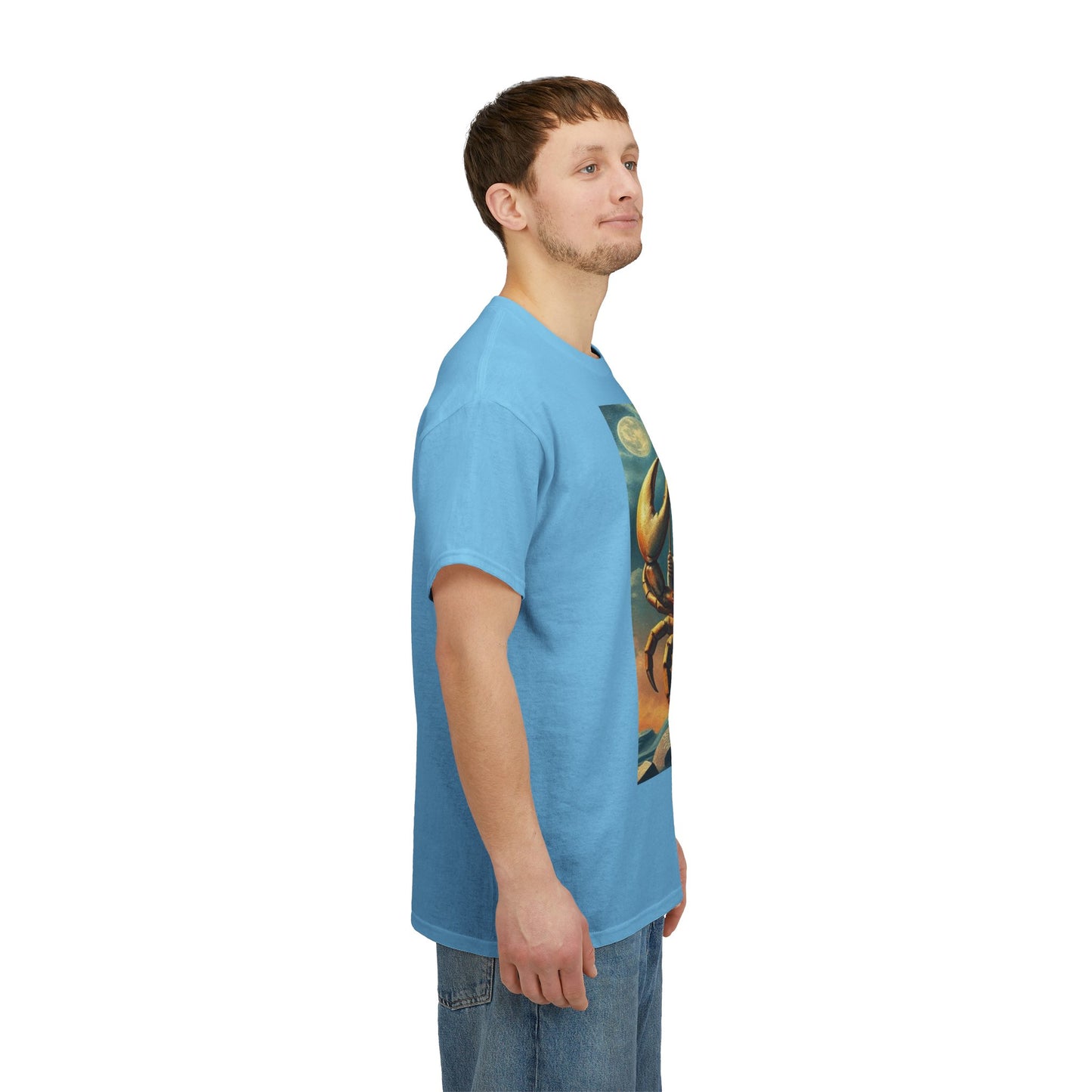 Unisex Heavy Cotton T-Shirt, Crustacean King, Cancer Zodiac Design