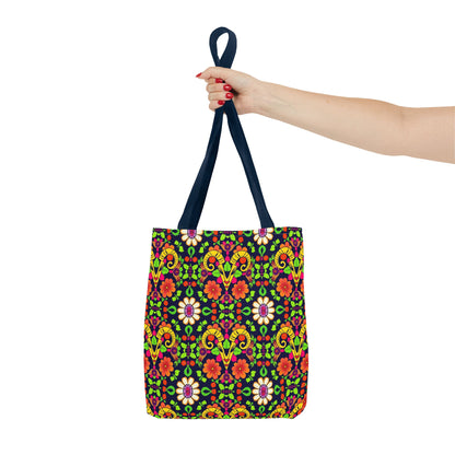 Tote Bag (AOP), Aries, Zodiac, Flower Pattern