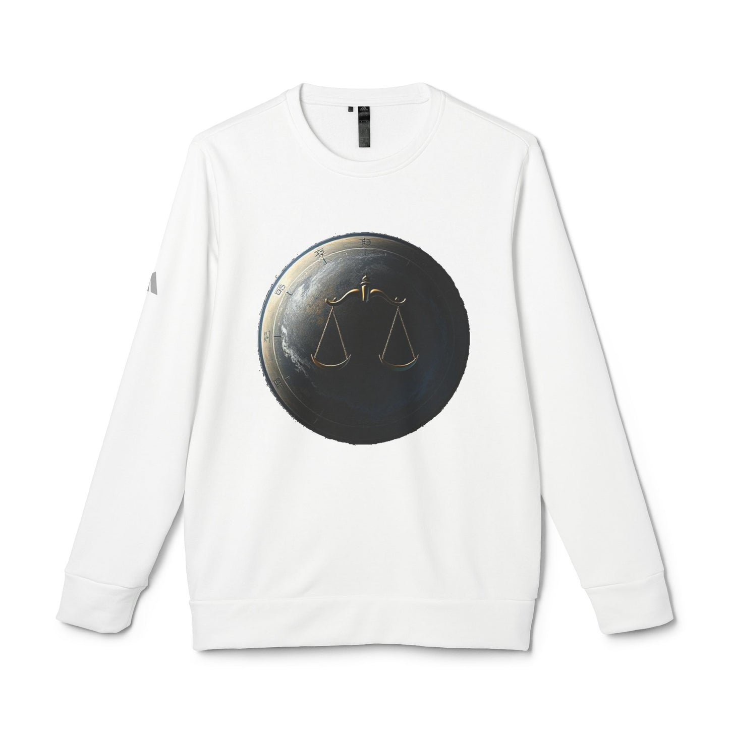 Adidas, Unisex Fleece Crewneck Sweatshirt, Libra, Planet Symbol, Zodiac