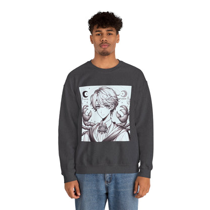 Unisex Heavy Blend™ Crewneck Sweatshirt,Two Moon, Cancer Zodiac Design